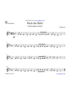 Sheet Music from www.mfiles.co.uk  Sax: Alto Saxophone  Deck the Halls