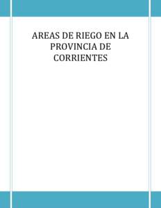 AREAS DE RIEGO EN LA PROVINCIA DE CORRIENTES CORRIENTES