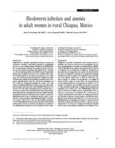 Hookworm and anemia in Chiapas  ARTÍCULO