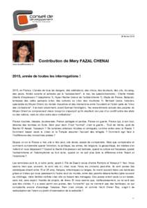 26 févrierContribution de Mery FAZAL CHENAI, année de toutes les interrogations !