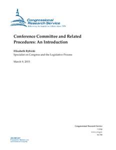 Conference Committee and Related Procedures: An Introduction