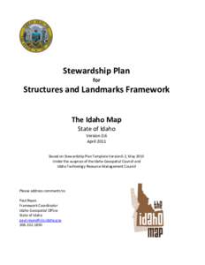 Stewardship Plan for Structures and Landmarks Framework The Idaho Map State of Idaho