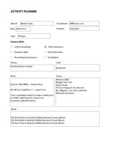 ACTIVITY PLANNER  Branch Print Form