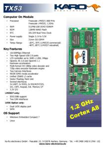 TX53 Computer On Module • Processor