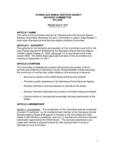 Microsoft Word - Stanislaus Animal Services Agency Committee-Final By Laws.doc