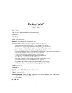 Package ‘gcbd’ July 2, 2014 Type Package Title GPU/CPU Benchmarking in Debian-based systems Version[removed]Date $Date$