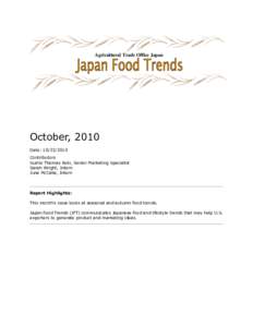 ATO News｜Japan Food Trends Report : October, 2010