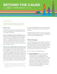 BEYOND THE CAUSE THE Art AND science OF ADVOCACY Appendix D  Methodology