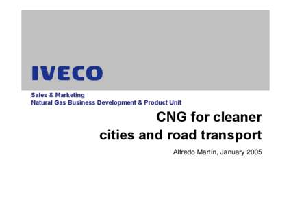 Sales & Marketing Natural Gas Business Development & Product Unit CNG for cleaner cities and road transport Alfredo Martín, January 2005