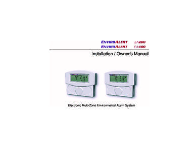 Winland_Cover.fm Page 1 Wednesday, July 5, 2006 1:39 PM  Winland_Cover.fm Page 2 Wednesday, July 5, 2006 1:39 PM Limitations of the Alarm System or Device While your alarm system or device is reliable and sophisticated,