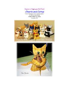 Happiness is Hugging your Best Friend  Cheeta and Catnip 6-inch Ornament or free-standing figure. © 1998 by Vada Dolph Cloth Dolls by Vada