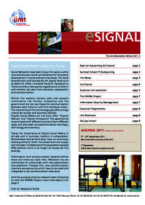 eSIGNAL The iimt-Newsletter, Edition 2011_2 Digital Social Media is about to change  Keen on Accounting & Finance?