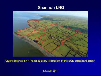 Shannon LNG  Shannon LNG CER workshop on “The Regulatory Treatment of the BGÉ Interconnectors”