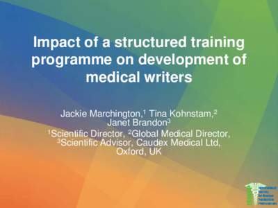 Impact of a structured training programme on development of medical writers