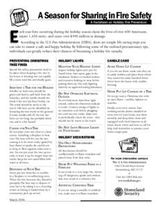 A Factsheet on Holiday Fire Prevention