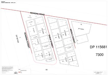 ROWENA STREET NUMBER MAP - APRIL 2013 ROWENA ROAD 22