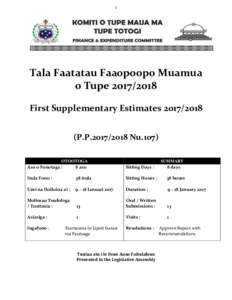 1  Tala Faatatau Faaopoopo Muamua o TupeFirst Supplementary EstimatesP.PNu.107)