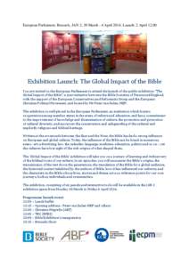 Exhibition Launch_ The Global Impact of the Bible