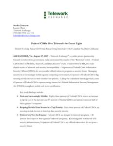 Microsoft Word - Telework Exchange-HP- Federal CISO Study Press Release[removed]doc