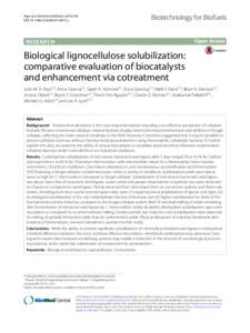 Biological lignocellulose solubilization: comparative evaluation of biocatalysts and enhancement via cotreatment