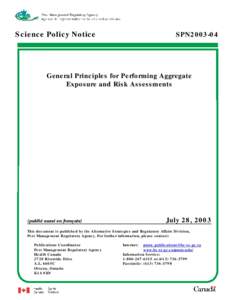 Science Policy Notice SPN2003-04