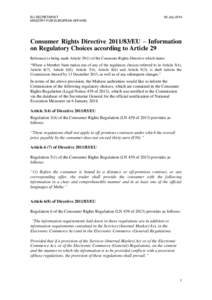 Consumer protection / Consumer Protection (Distance Selling) Regulations / Electronic Commerce Regulations / English contract law / Consumer protection law / Law