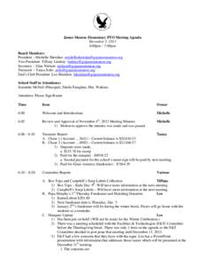 James Monroe Elementary PTO Meeting Agenda