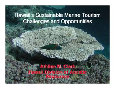 Managing Marine Tourism & Land-Based Pollution and their Impacts on the Marine Environment