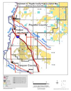 Attachment 1a - Payette County Project Location Map BLM Four Rivers Field Office R5W  Ri