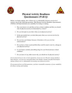 Physical Activity Readiness