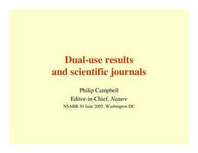 Brussels biowarfare and journals