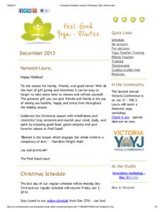 Christmas Schedule| Inversion Workshop| Sale| Alumni event Quick Links