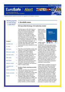Vol. 9 issue 3, November[removed]Alert Quarterly publication published by EuroSafe and supported by the European Commission  “Working together