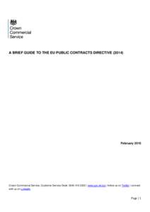 Contract law / Law / Electronic commerce / Procurement / E-procurement / Directive / Contract / English contract law / Public Contracts Scotland / Business / Government procurement in the European Union / Government procurement