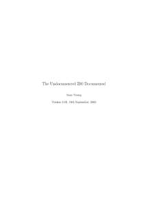 The Undocumented Z80 Documented Sean Young Version 0.91, 18th September, 2005 Copyright Statement Copyright c 1997, 1998, 2001, 2003, 2005 Sean Young.