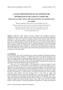 Materials Physics and Mechanics  Received: October 4, 2013 LAYER NUMBER DEPENDENCE OF TEMPERATURE DISTRIBUTION IN MULTI-METAL COOKWARE