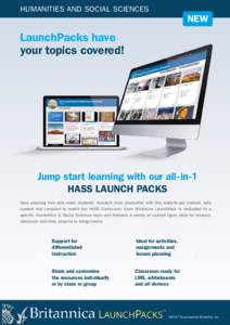 HUMANITIES AND SOCIAL SCIENCES  NEW LaunchPacks have your topics covered!