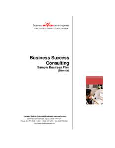 Business Success Consulting Sample Business Plan (Service)  Canada / British Columbia Business Services Society