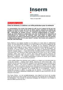 La consommation d’au moins trois tasses de café ou de thé par jour protège les femmes âgées de plus de 65 ans protège du déclin