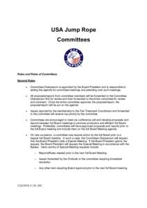 USA Jump Rope Committees Rules and Roles of Committees General Rules 