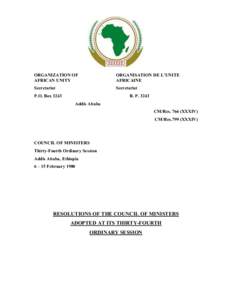 ORGANIZATION OF AFRICAN UNITY ORGANISATION DE L’UNITE AFRICAINE