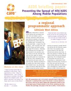 CARE lnternational[removed]AIDS briefing paper: Preventing the Spread of HIV/AIDS Among Mobile Populations