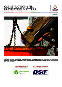 PUBLISHED BY  CONSTRUCTION SPILL PREVENTION MATTERS  MARCH 2013