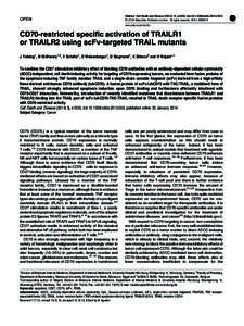 CD70-restricted specific activation of TRAILR1 or TRAILR2 using scFv-targeted TRAIL mutants