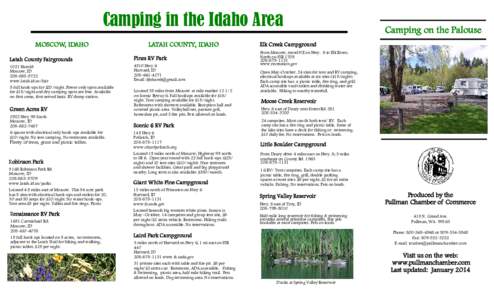 Camping in the Idaho Area MOSCOW, IDAHO LATAH COUNTY, IDAHO  Latah County Fairgrounds