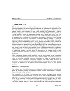 Chapter 3M:  Modular Construction A. INTRODUCTION The modular construction method is different from conventional construction in that a