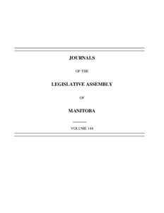 JOURNALS OF THE LEGISLATIVE ASSEMBLY OF