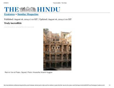[removed]Truly incredible - The Hindu Features » Sunday Magazine Published: August 16, [removed]:01 IST | Updated: August 16, [removed]:01 IST ​
