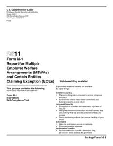 U.S. Department of Labor  Employee Benefits Security Administration Room N5511 200 Constitution Avenue, NW Washington, DC 20210