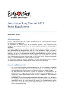 Eurovision Song Contest 2015 Swiss Regulations Version dated 7 July[removed]Selection process